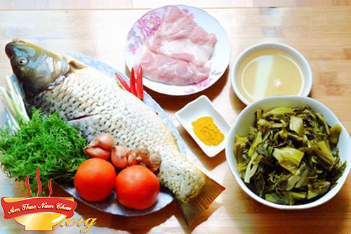 Nguyên liệu nấu cá chép om dưa tại nhà
